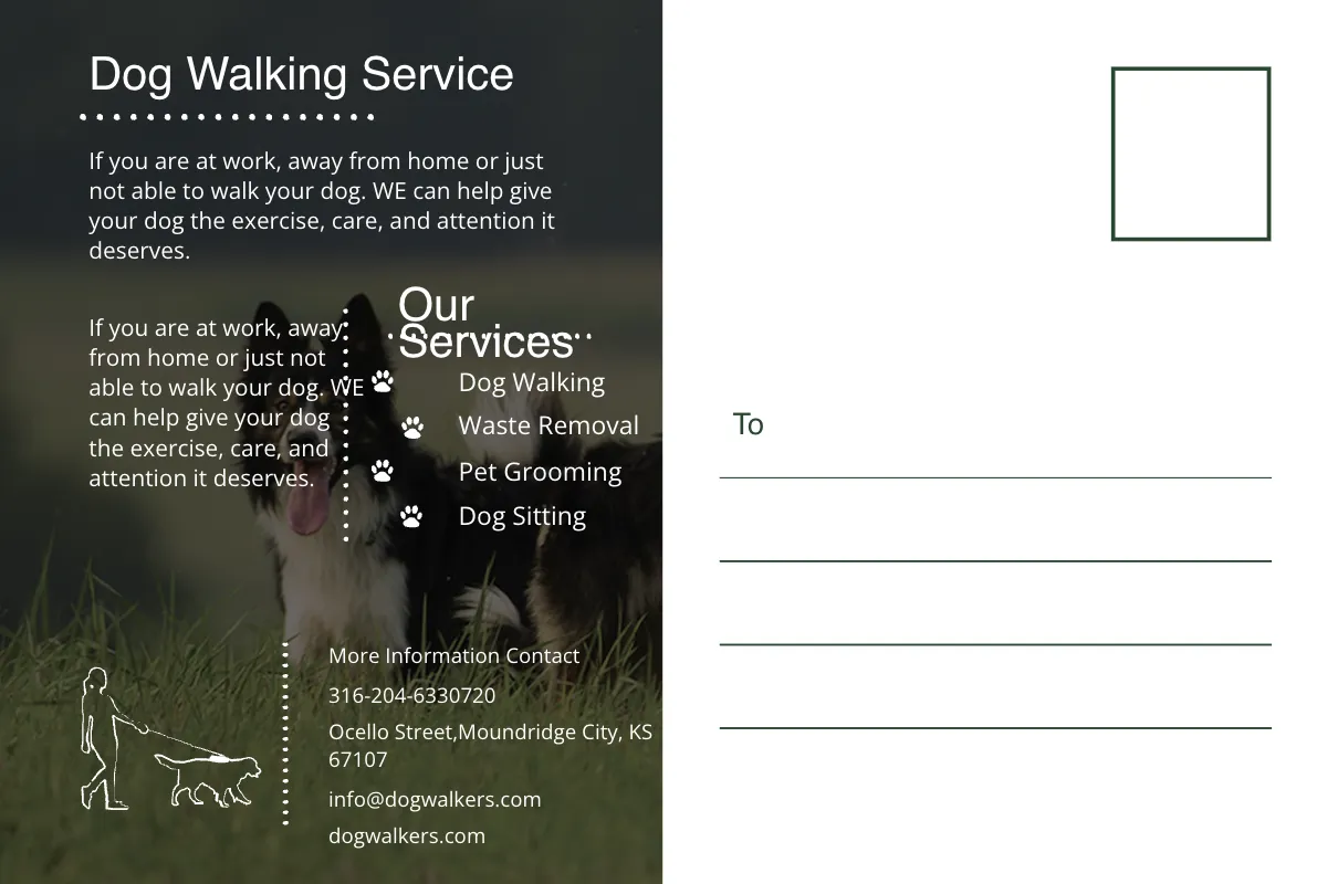 Free Dog Walker Postcard Template to Edit Online