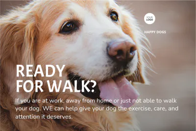 Free Dog Walker Postcard Template to Edit Online