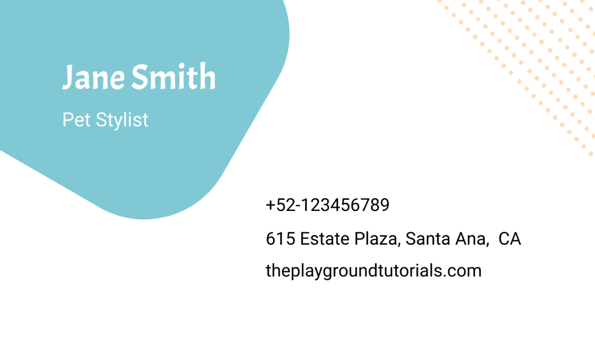 Pet Grooming Business Card Template