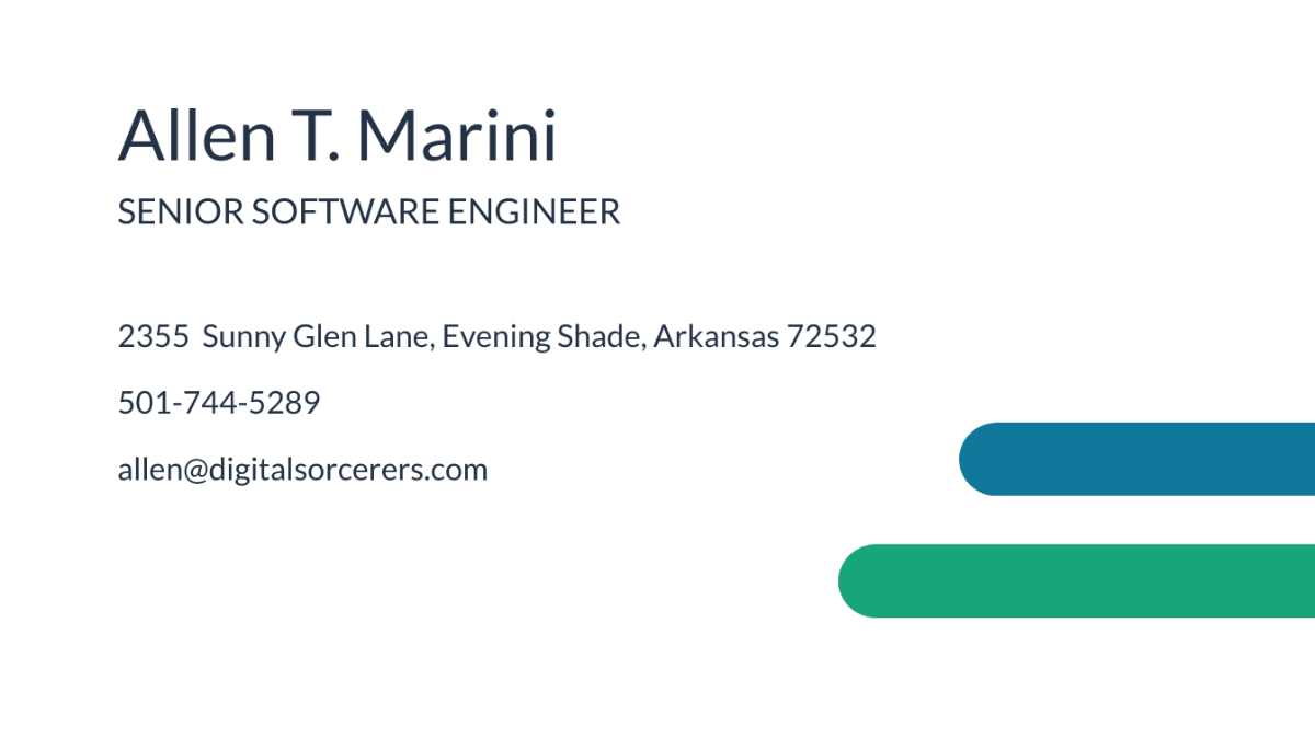 Free Software Company Engineer Business Card Template