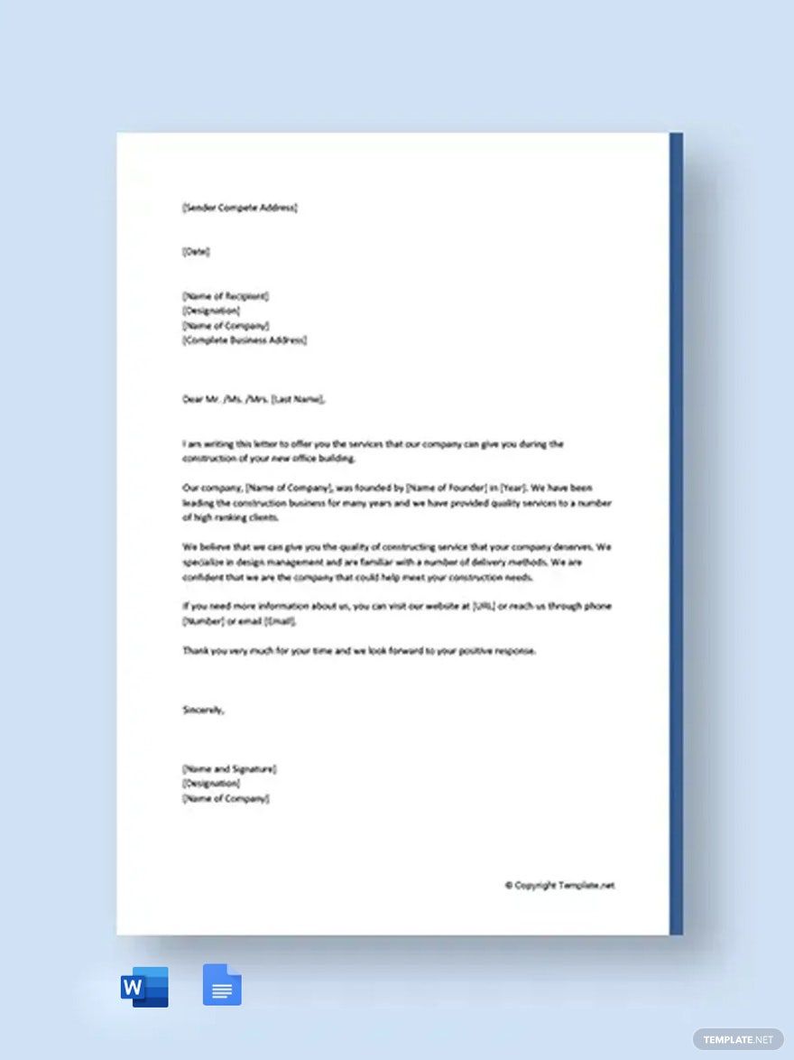 Business Proposal Letter for Services Template