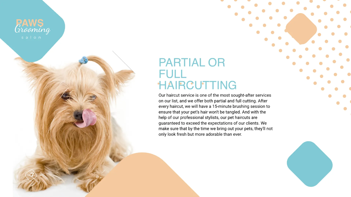 Free Pet Grooming Presentation Template to Edit Online