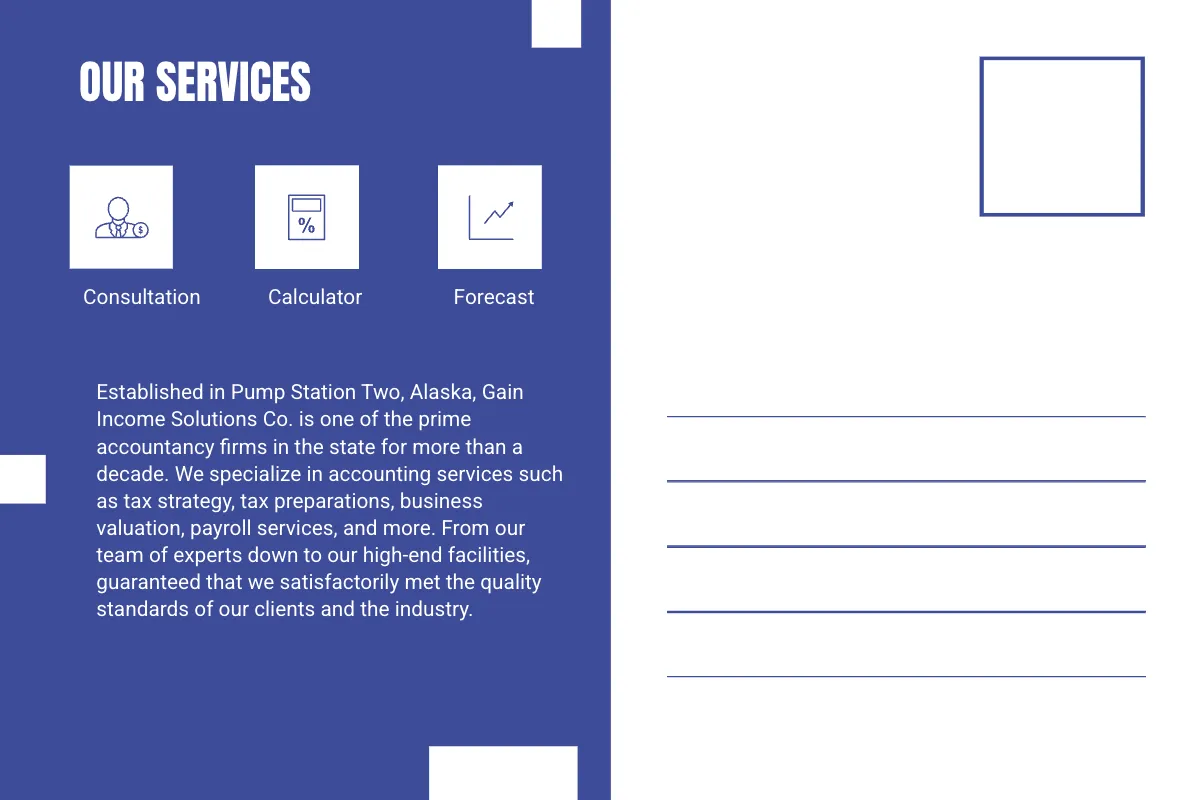 Free Accountancy Firm Postcard Template to Edit Online