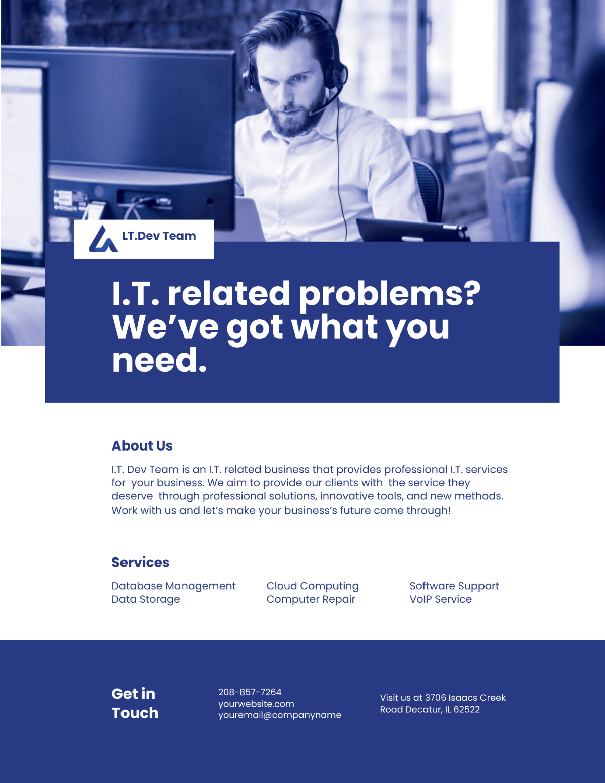 Elegant IT Services Flyer Template - Edit Online & Download