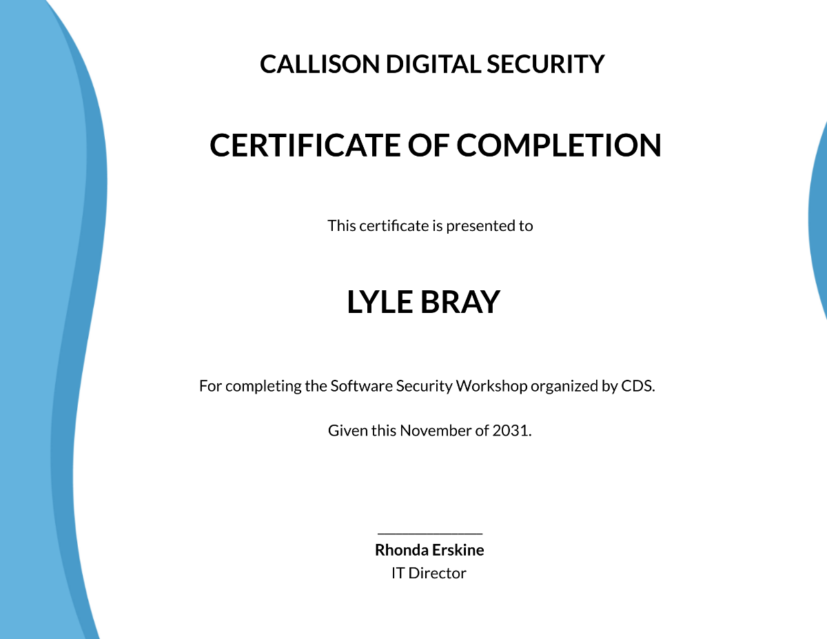 Software Security Certificate