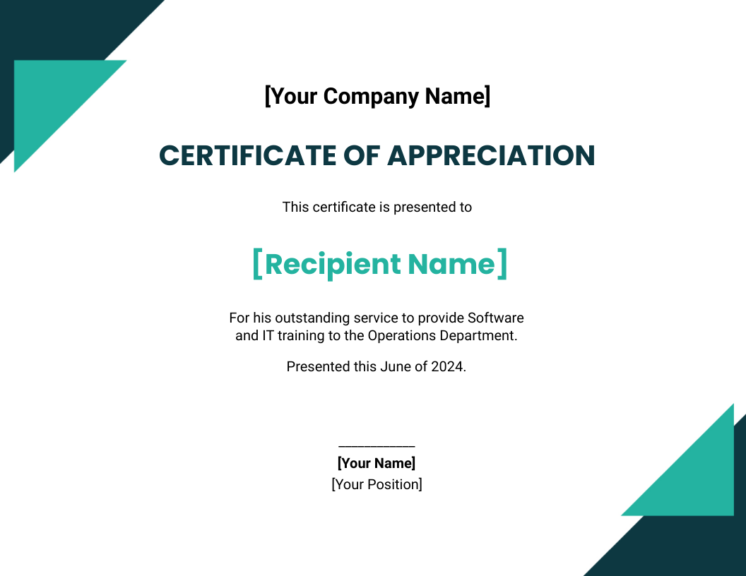 IT Appreciation Certificate