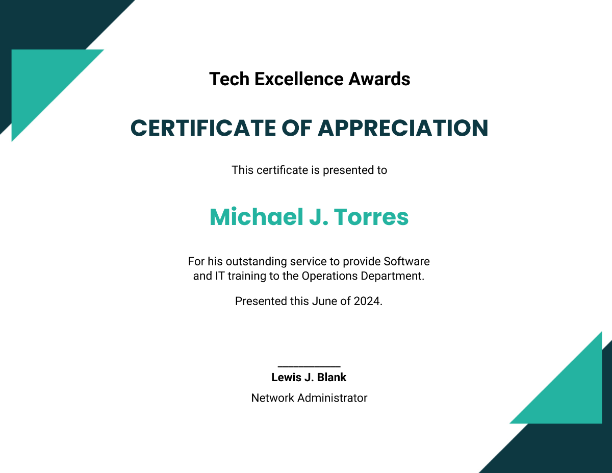 IT Appreciation Certificate