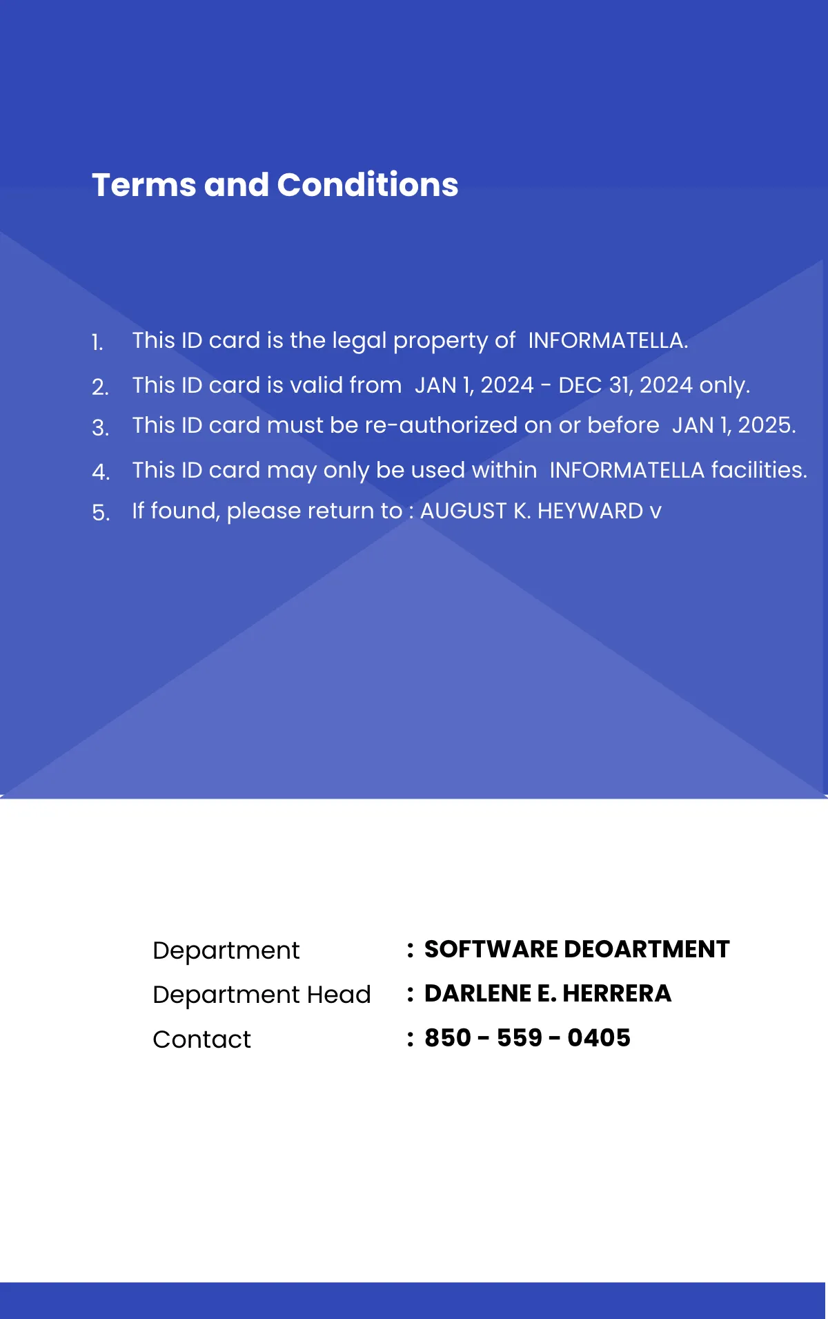 Free Sample IT Company ID Card Template to Edit Online