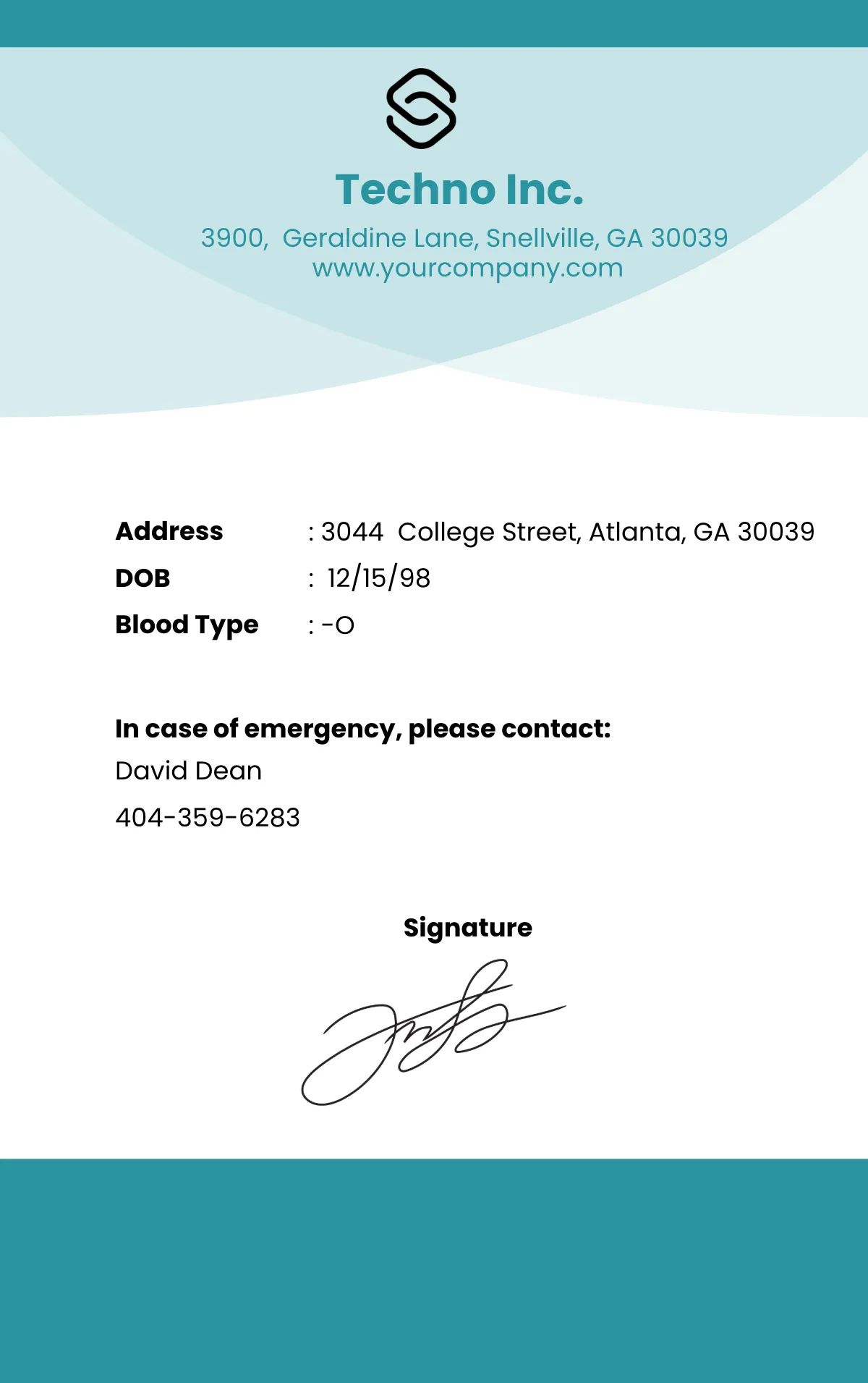 Free Elegant IT ID Card Template to Edit Online