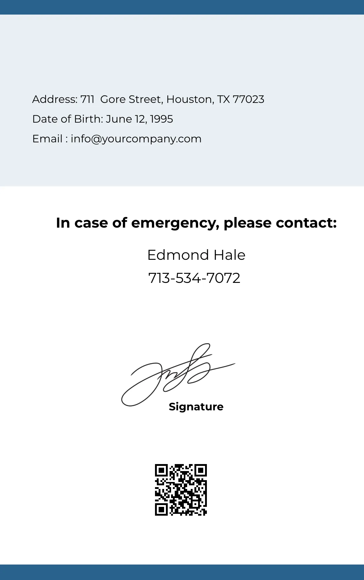 Free Simple IT ID Card Template to Edit Online