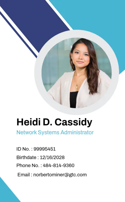 Free IT Services Company ID Card Template to Edit Online