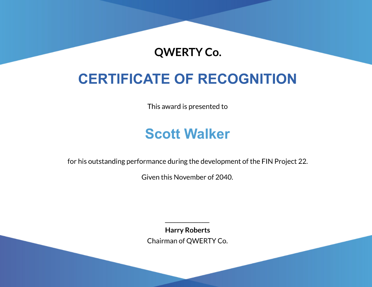IT Recognition Certificate Template - Edit Online & Download