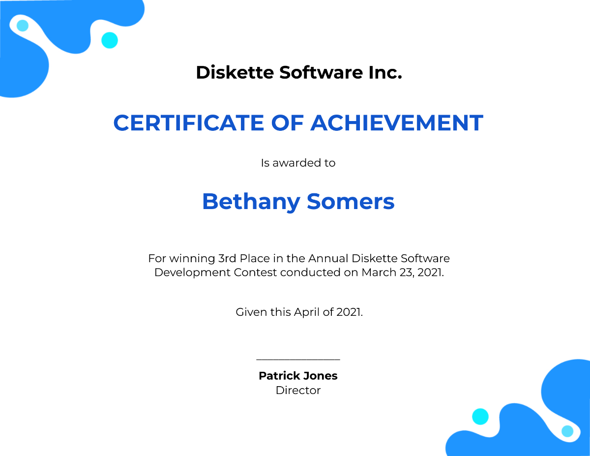 Software Award Certificate Template - Edit Online & Download