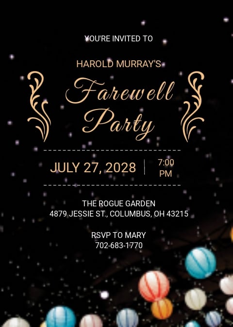Farewell Party Invitation Template [Free JPG] - Illustrator, Word