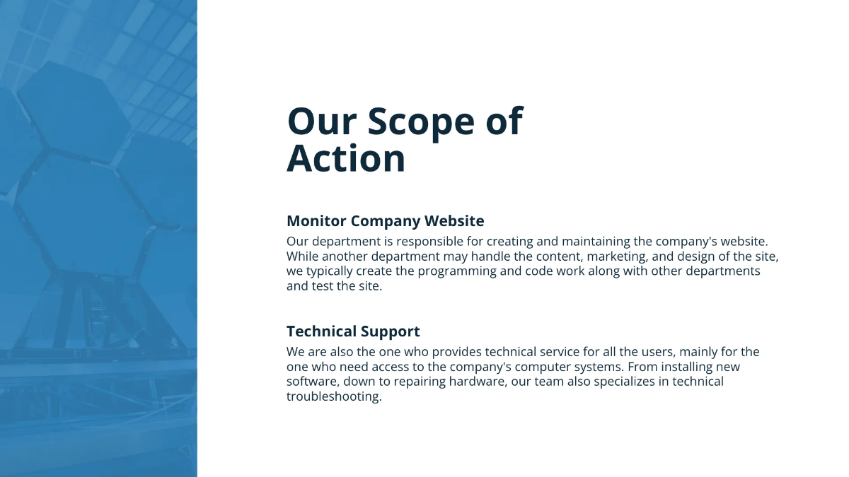 Free IT Department Presentation Template to Edit Online