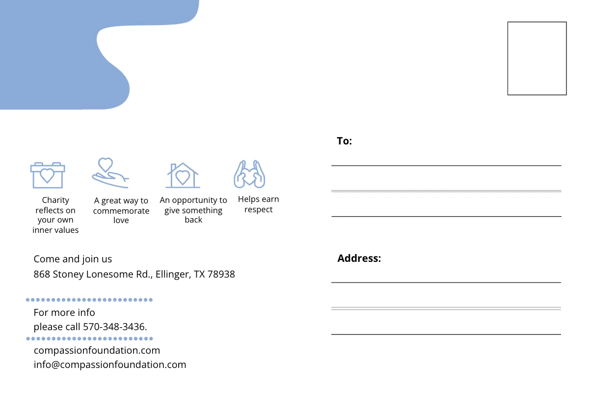 Free Charity Postcard Template to Edit Online