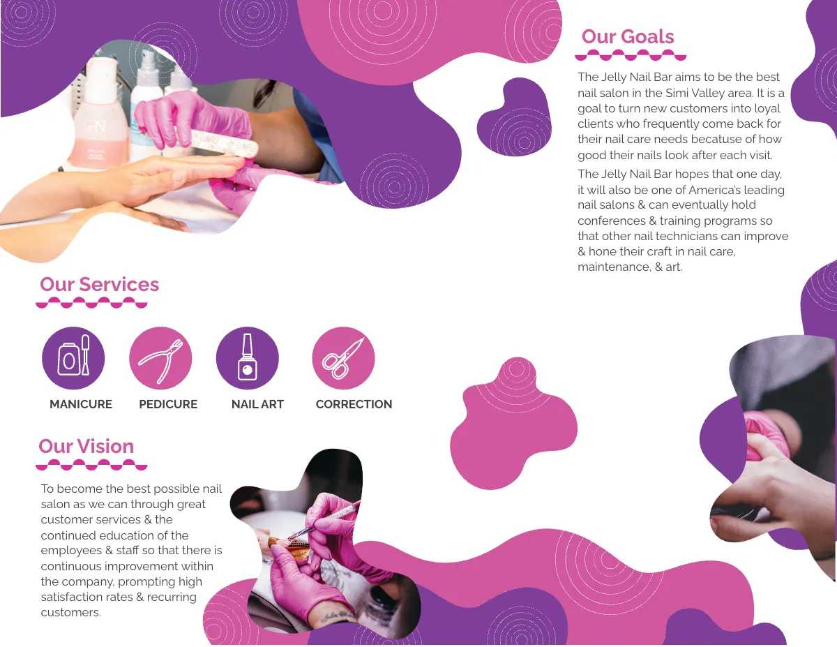 Free Nail Studio Shop Bi-Fold Brochure Template to Edit Online