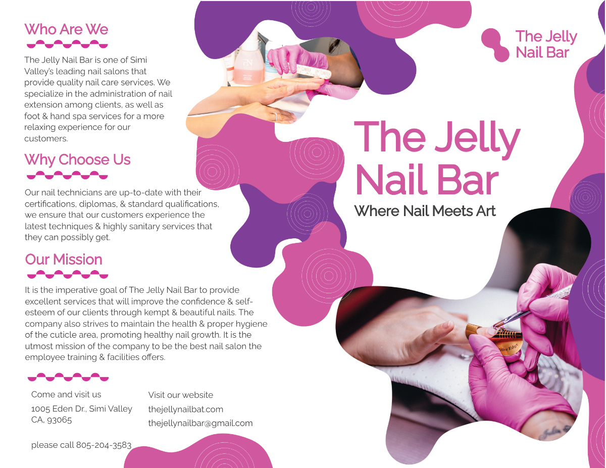 Nail Studio Shop Bi-Fold Brochure Template