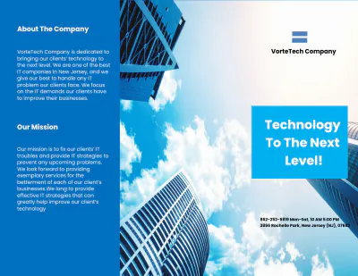 Free Tri-Fold Modern IT Brochure Template to Edit Online