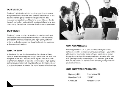 Free Bi-Fold Creative Software Brochure Template to Edit Online