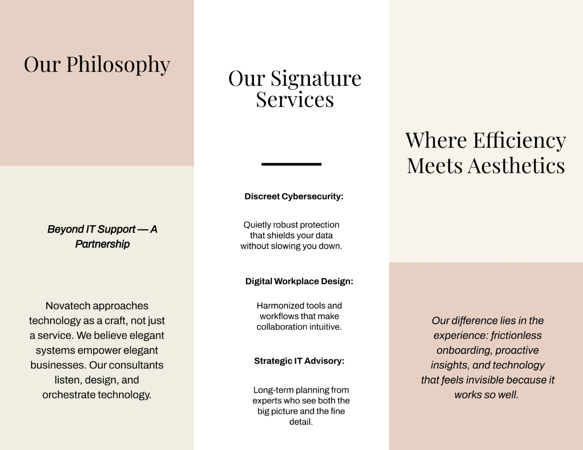 Free Tri-Fold Elegant IT Brochure Template to Edit Online