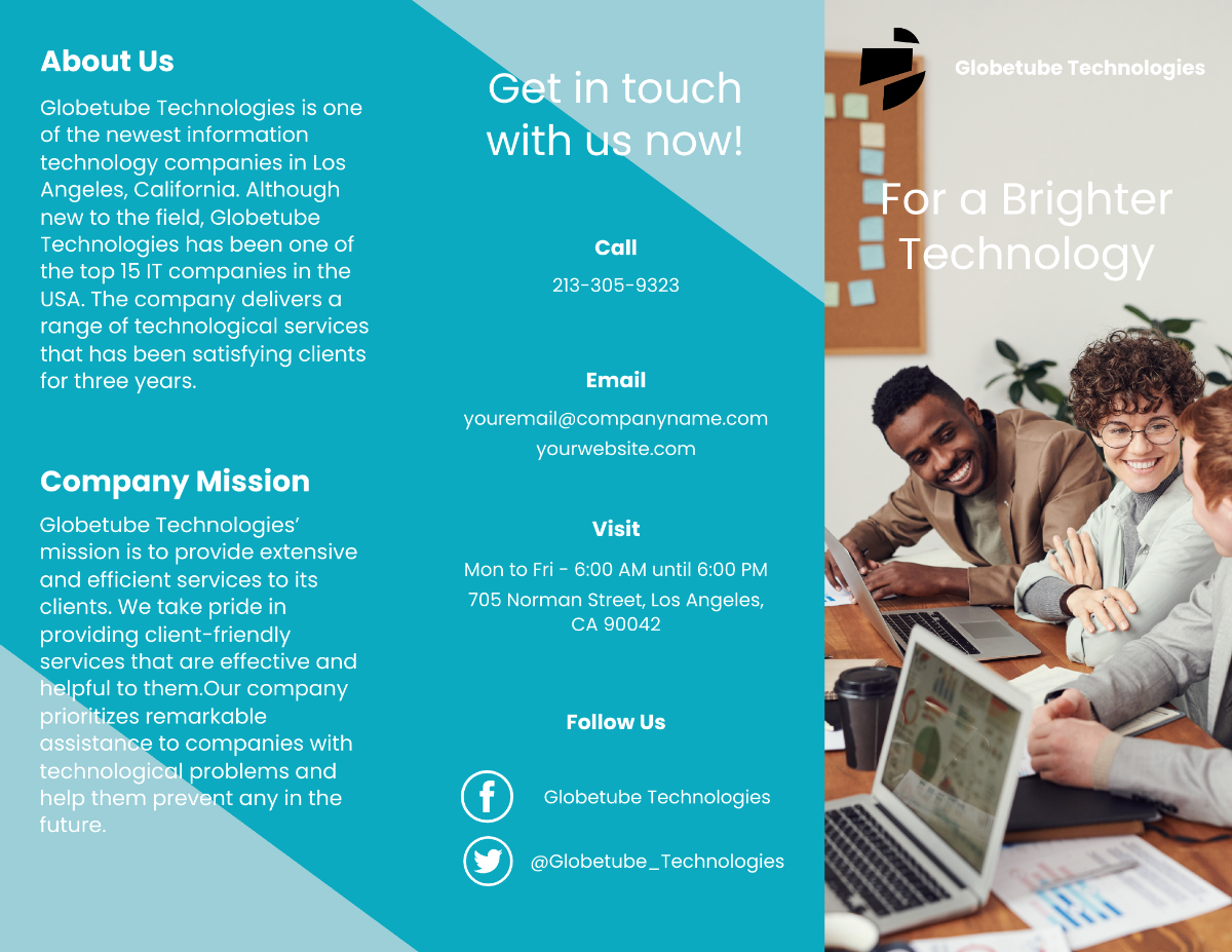 Tri-Fold Elegant IT Brochure Template - Edit Online & Download