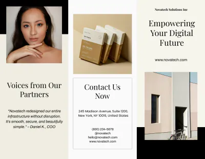 Free Tri-Fold Elegant IT Brochure Template to Edit Online