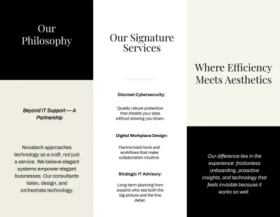 Free Tri-Fold Elegant IT Brochure Template to Edit Online
