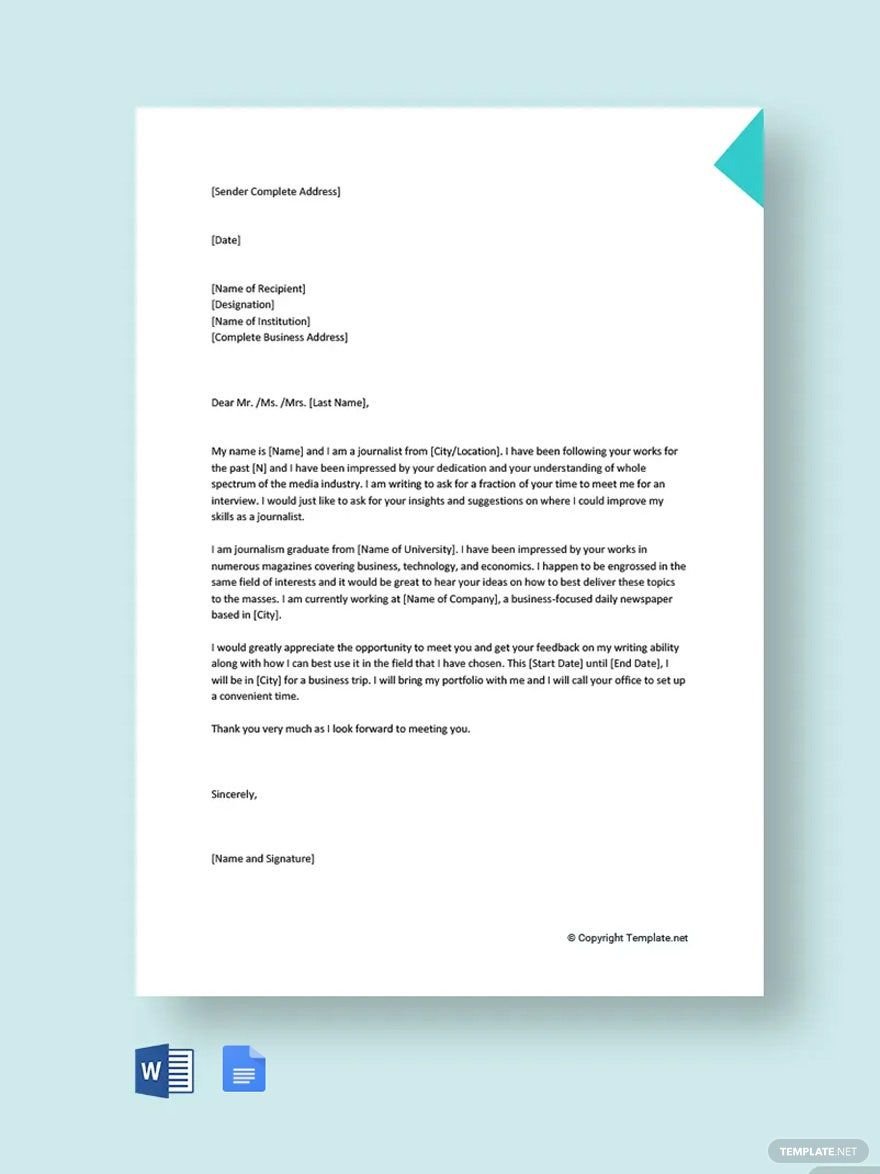 Information Meeting Request Letter Template