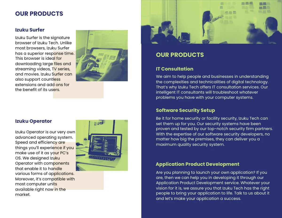 Free Bi-Fold IT Business Brochure Template to Edit Online