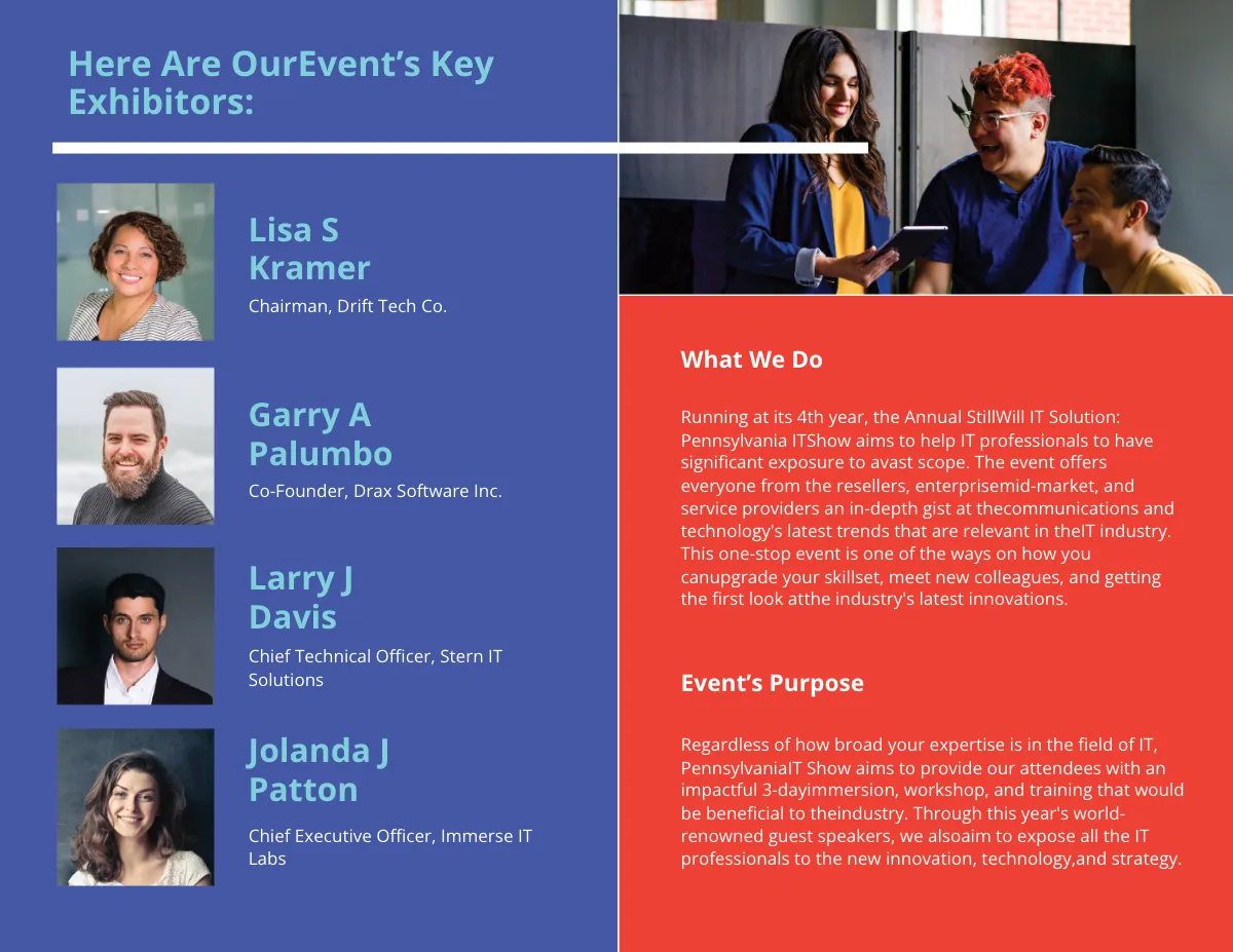 Free Bi-Fold IT Show Brochure Template to Edit Online