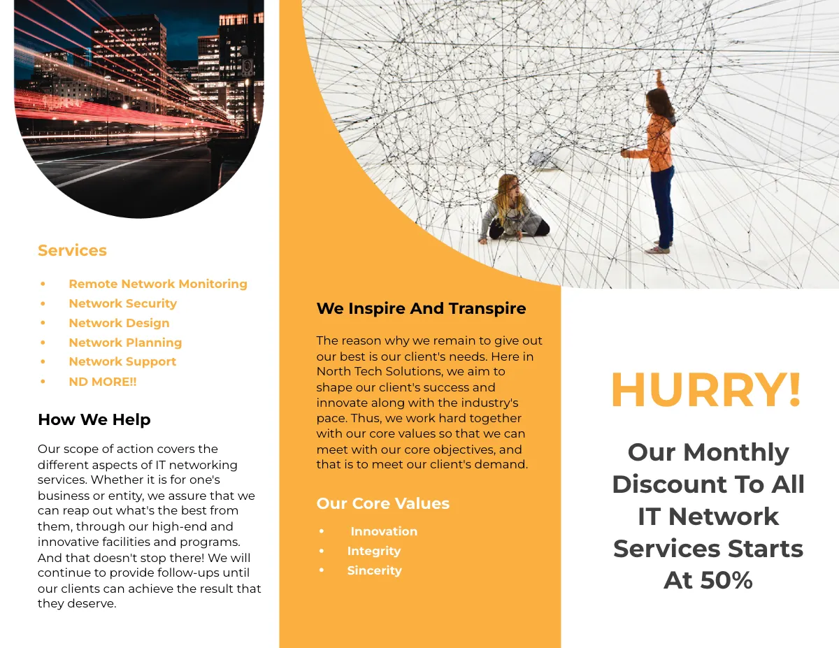 Free Tri-Fold Networking Brochure Template to Edit Online