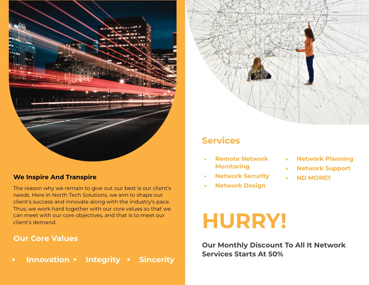 Free Bi-Fold Networking Brochure Template to Edit Online