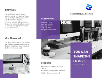 Free Tri-Fold IT Training Brochure Template to Edit Online