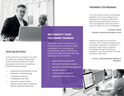Free Tri-Fold IT Training Brochure Template to Edit Online