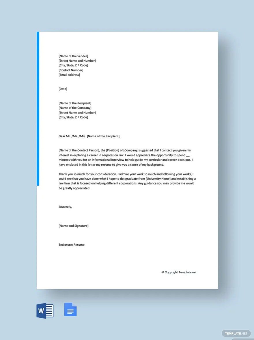 Informational Interview Request Letter In Word Google Docs Pdf Download Template Net