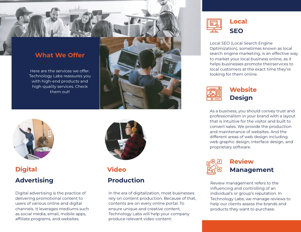 Free Tri-Fold IT Promotional Brochure Template to Edit Online