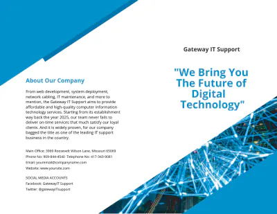 Free Bi-Fold IT Support Brochure Template to Edit Online