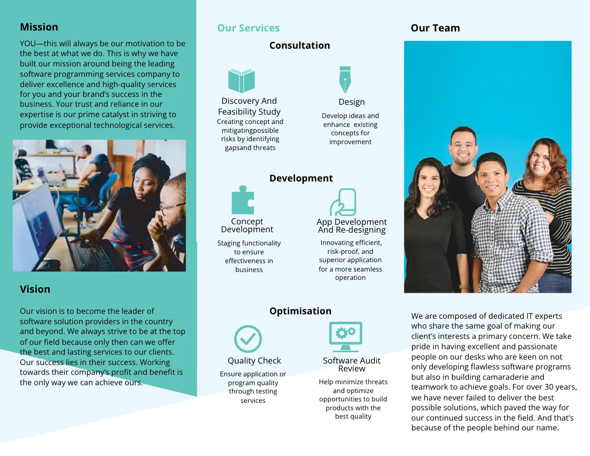 Free Tri-Fold Computer Programming Brochure Template to Edit Online