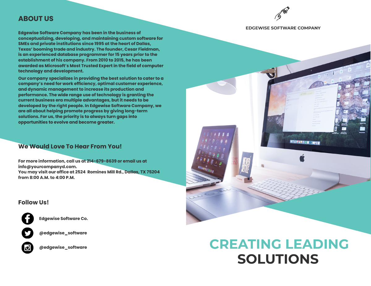 Bi-Fold Computer Programming Brochure Template - Edit Online & Download