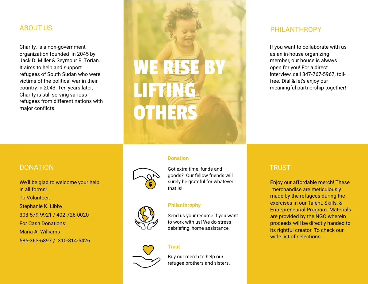 Free NGO Tri-Fold Brochure Template to Edit Online