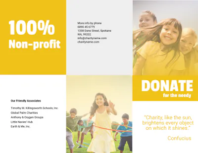 Free NGO Tri-Fold Brochure Template to Edit Online