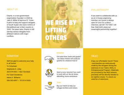 Free NGO Tri-Fold Brochure Template to Edit Online