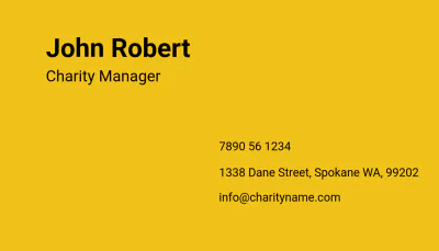 Free NGO Business Card Template to Edit Online