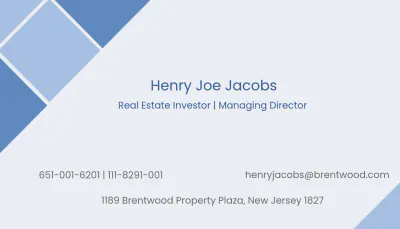 Free Real Estate Investor Business Card Template to Edit Online