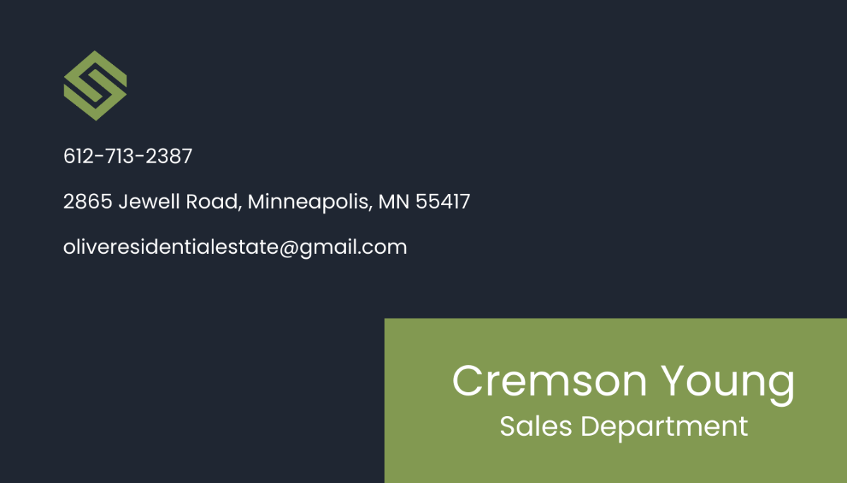 Real Estate Salesperson Business Card