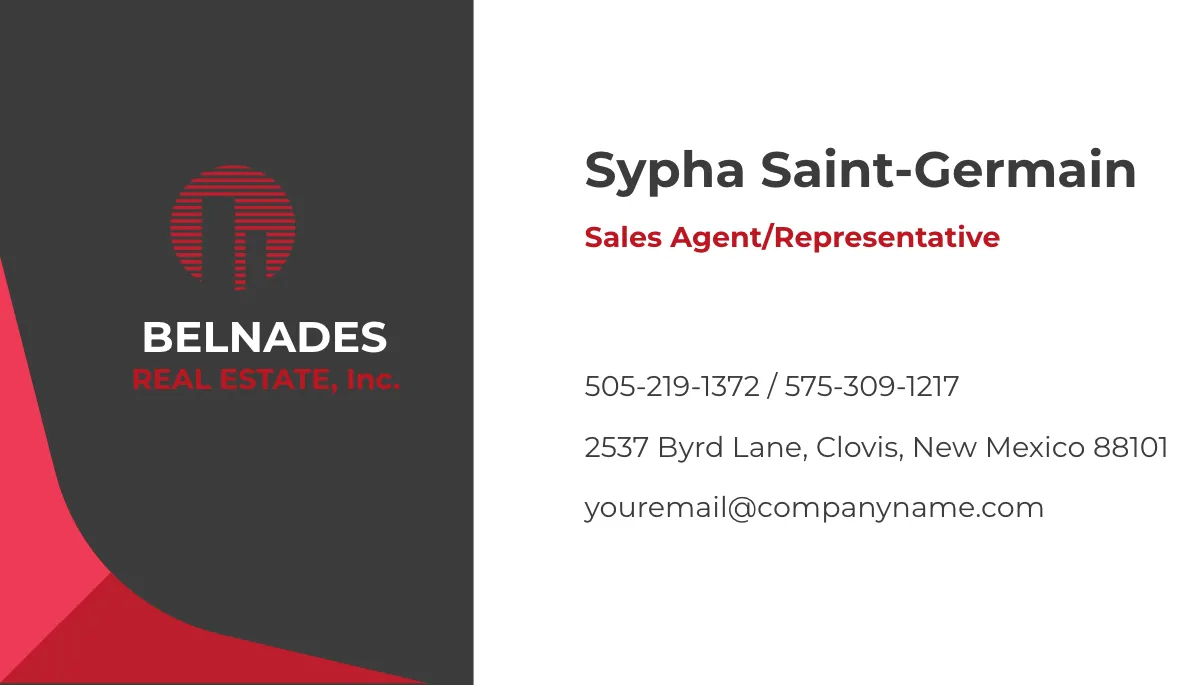 Free Realty Agency Business Card Template to Edit Online
