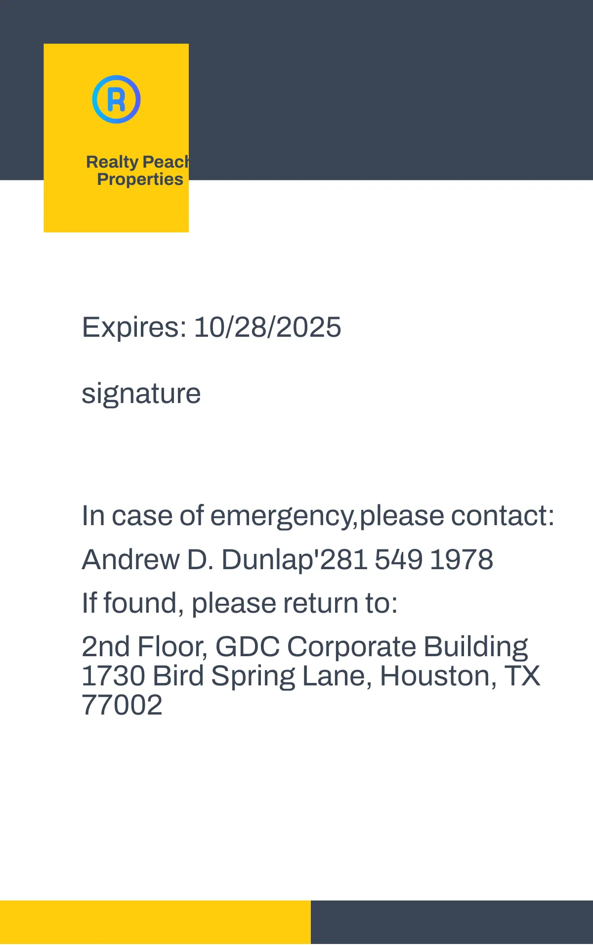 Free Real Estate Visiting ID Card Template to Edit Online