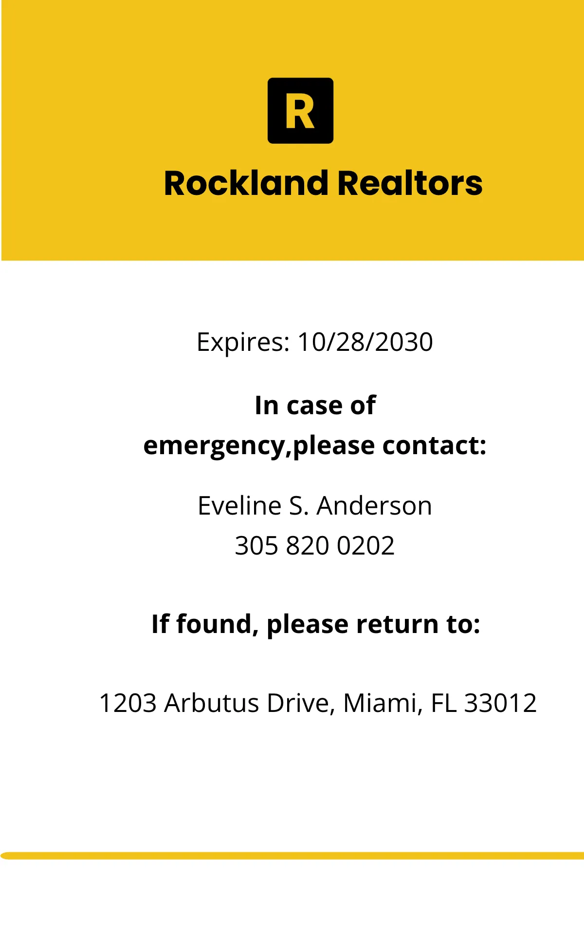 Free Real Estate Worker ID Card Template to Edit Online