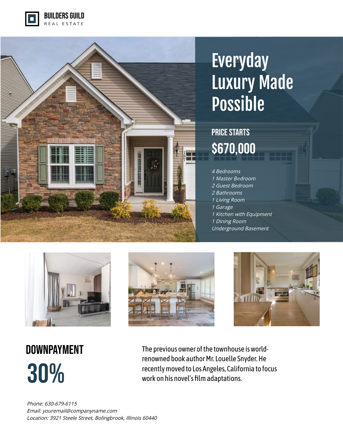 Free Townhouse Listing Flyer Template